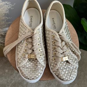 Bebe sport Dorey Gold sneakers ✨ worn but in good condition! Size 7 💕